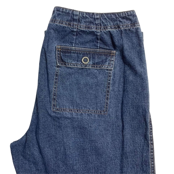 Vtg Northern Reflections Blue Jeans Size 12 Convertible Roll Tab Leg Denim Y2K - Picture 7 of 12